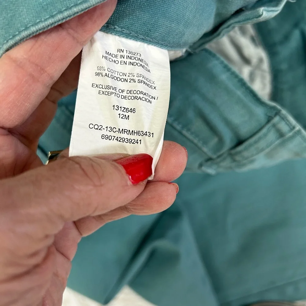Teal Denim Cropped Pants by Riders by Lee Capris